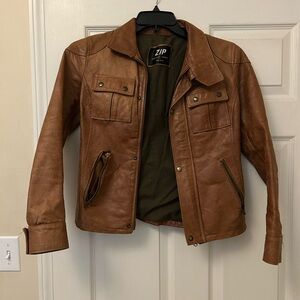 Vera Pelle Brown Leather Jacket